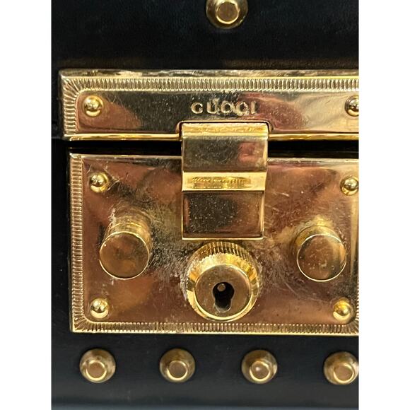 Gucci Black Leather Faux Pearl Padlock Shoulder Bag - Picture 9 of 16